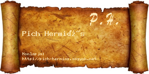 Pich Hermiás névjegykártya